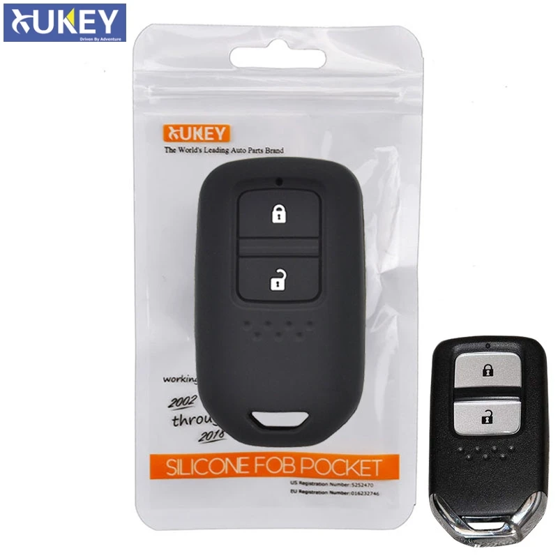 

For Honda HR-V Vezel Fit Jazz City Civic Accord Silicone Remote Key Case Fob Shell Cover Skin Holder 2 Button 2015-2018