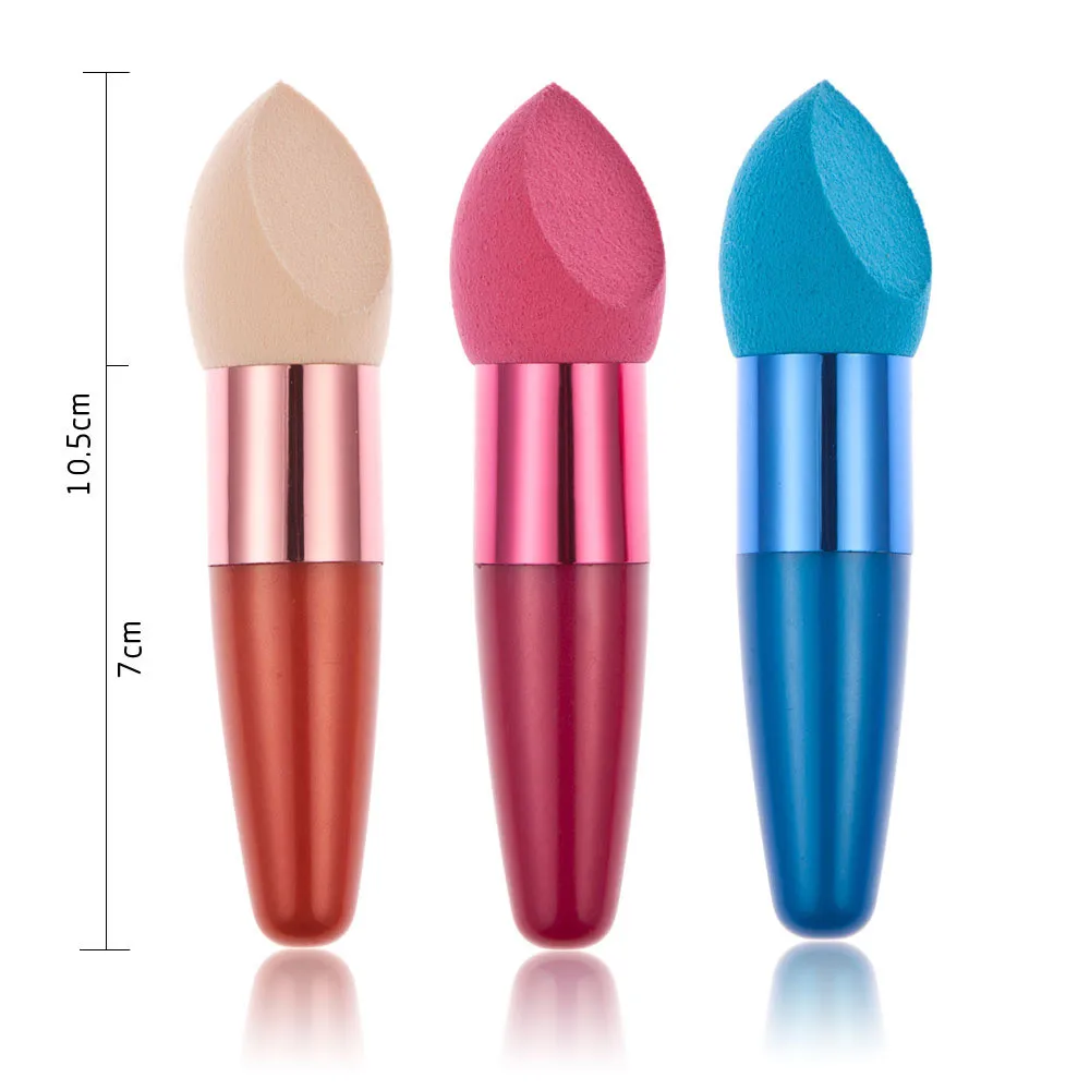 

Hot sale Facial Cheek "Large Powder Brush "3PC Women Cosmetic Liquid Cream Foundation Concealer Sponge Lollipop Brush Base Brush