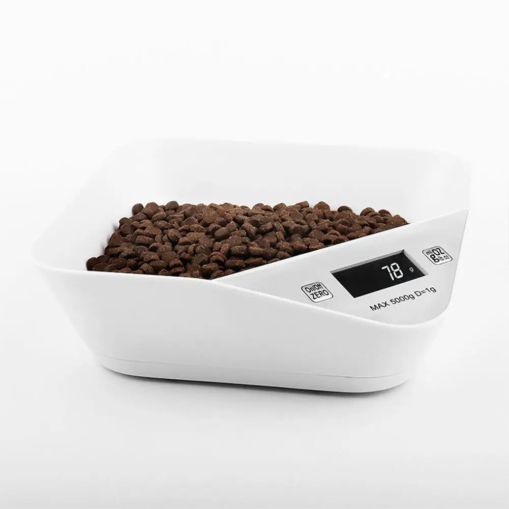 

1000g Smart Automatic Electronic Scale Pets Food Weighing Bowl Dog Cat Food Feeding Container