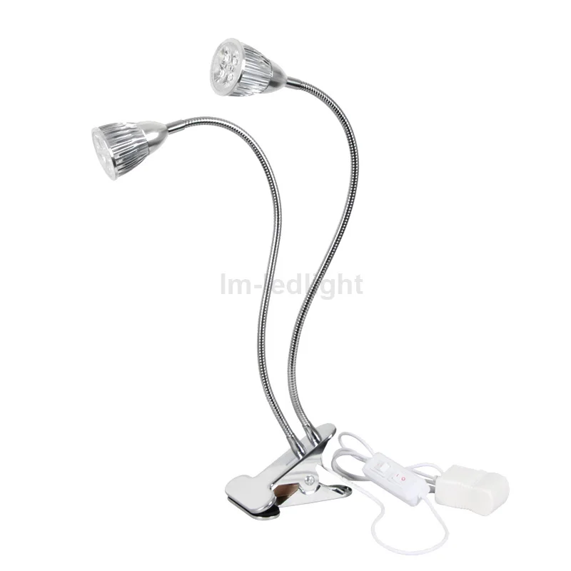 

grow lamp 2x5W dual led plant light with clip EU US AU UK plug flexible led bulbs seedling free ship 2pcs