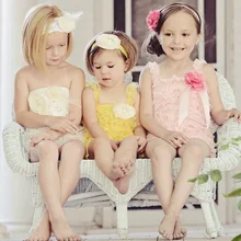 Solid Color Baby Lace Ruffles Romper Infant Toddler Corset Rompers with Straps and Ribbon Bow Kids Jumpsuit Climbing Cloth10pcs