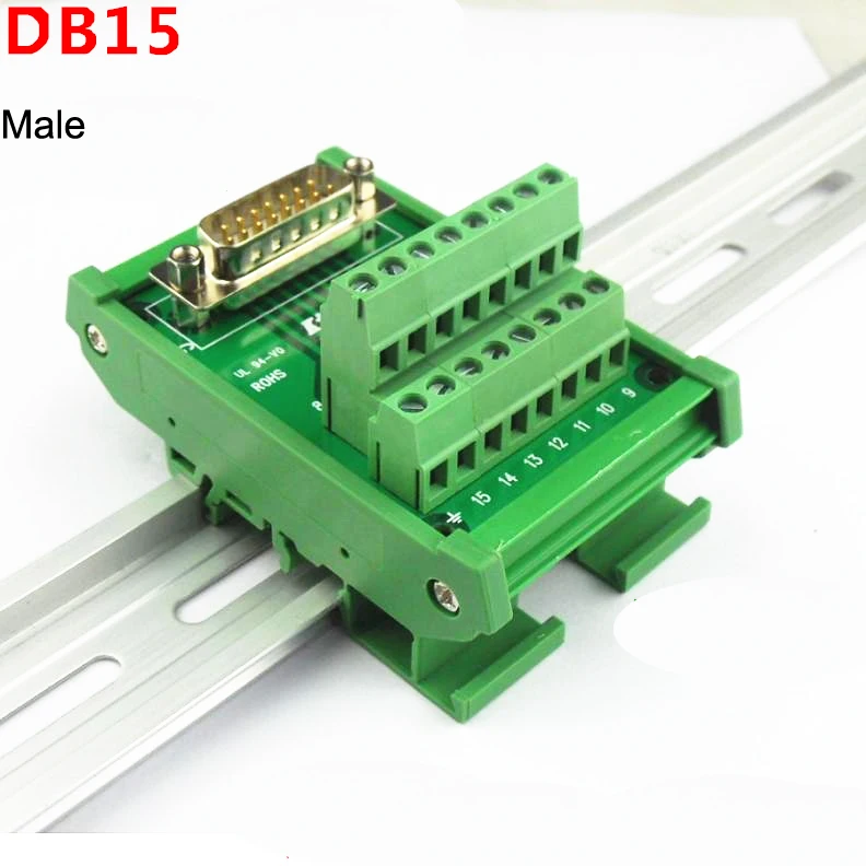 DB15 D Sub 15 контактный разъем штекер/гнездо клеммный блок breakout board адаптер din
