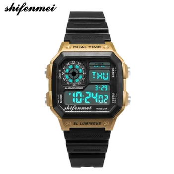 

Shifenmei 1133 Fashion Dual Time Digital Sport Chronograph Watch Outdoor Sport Watch Men Compass fitness watch 5Bar Waterproof