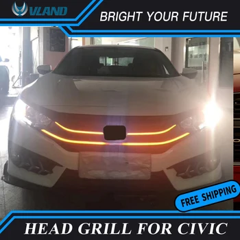 

Auto Headlights Grill For Honda Civic 10th 2016 2017 2018 LED Head Grills Yellow Moving Turn Light