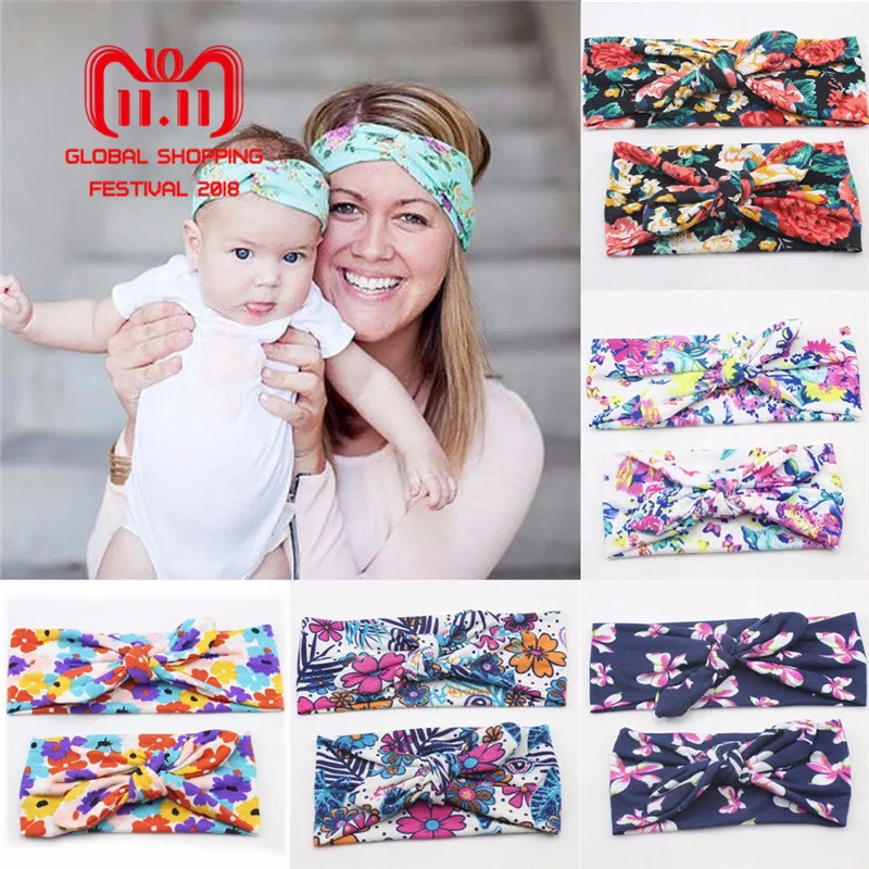 Puseky 2Pcs Mom and Me Bohemian Turban Headband Top Knotted Rabbit Ears Elastic Bowknot Matching Headband Mommy Newborn Hairband Puseky 2Pcs Mom and Me Bohemian Turban Headband Top Knotted Rabbit Ears Elastic Bowknot Matching Headband Mommy Newborn Hairband