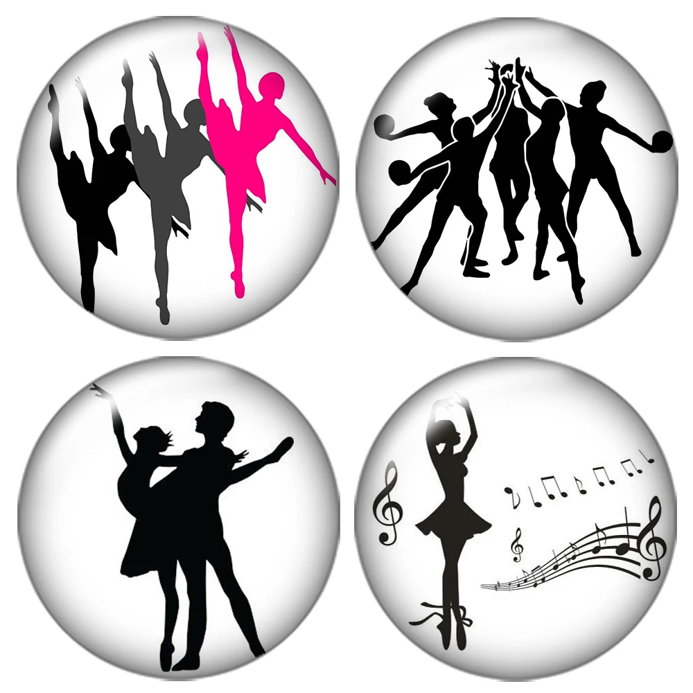 Балет Love Dancing 10 шт. смешанный 12 мм/16 мм/18 мм/25 мм Круглый фото стеклянный кабошон