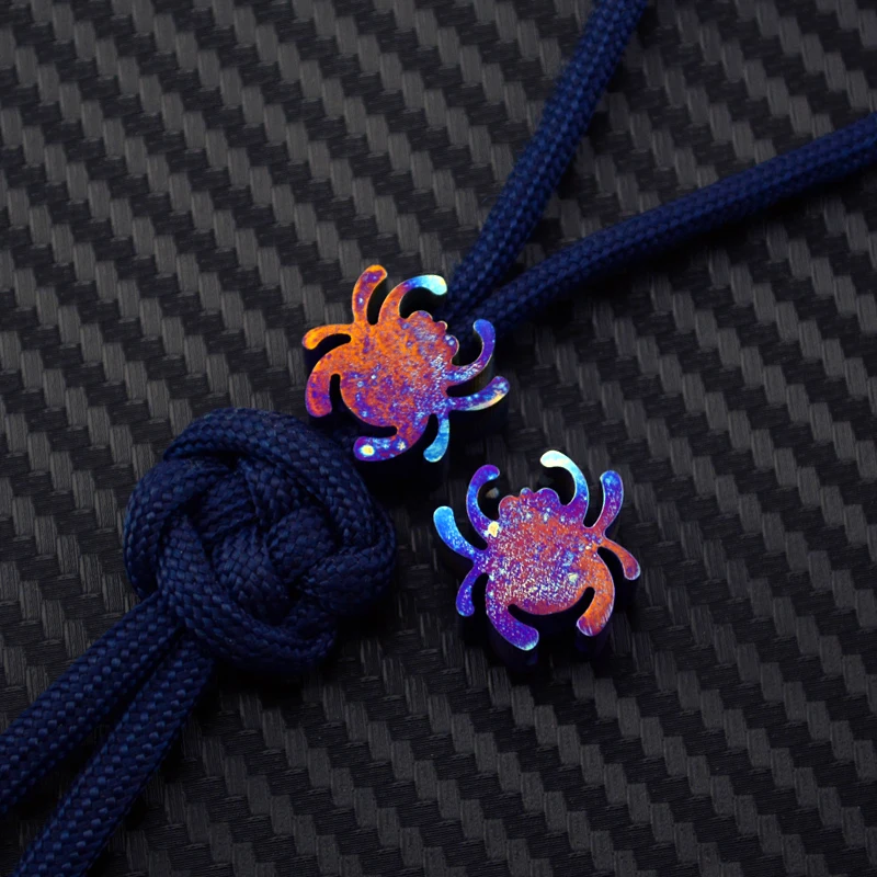 Knife Beads EDC tools Knife DIY Knife Baked blue Titanium alloy Lanyard