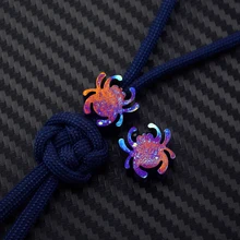 Knife Beads EDC tools Knife DIY Knife Baked blue Titanium alloy Lanyard Pendant -spider bead TC4 --1 piece price Knife Beads EDC tools Knife DIY Knife Baked blue Titanium alloy Lanyard Pendant -spider bead TC4 --1 piece price