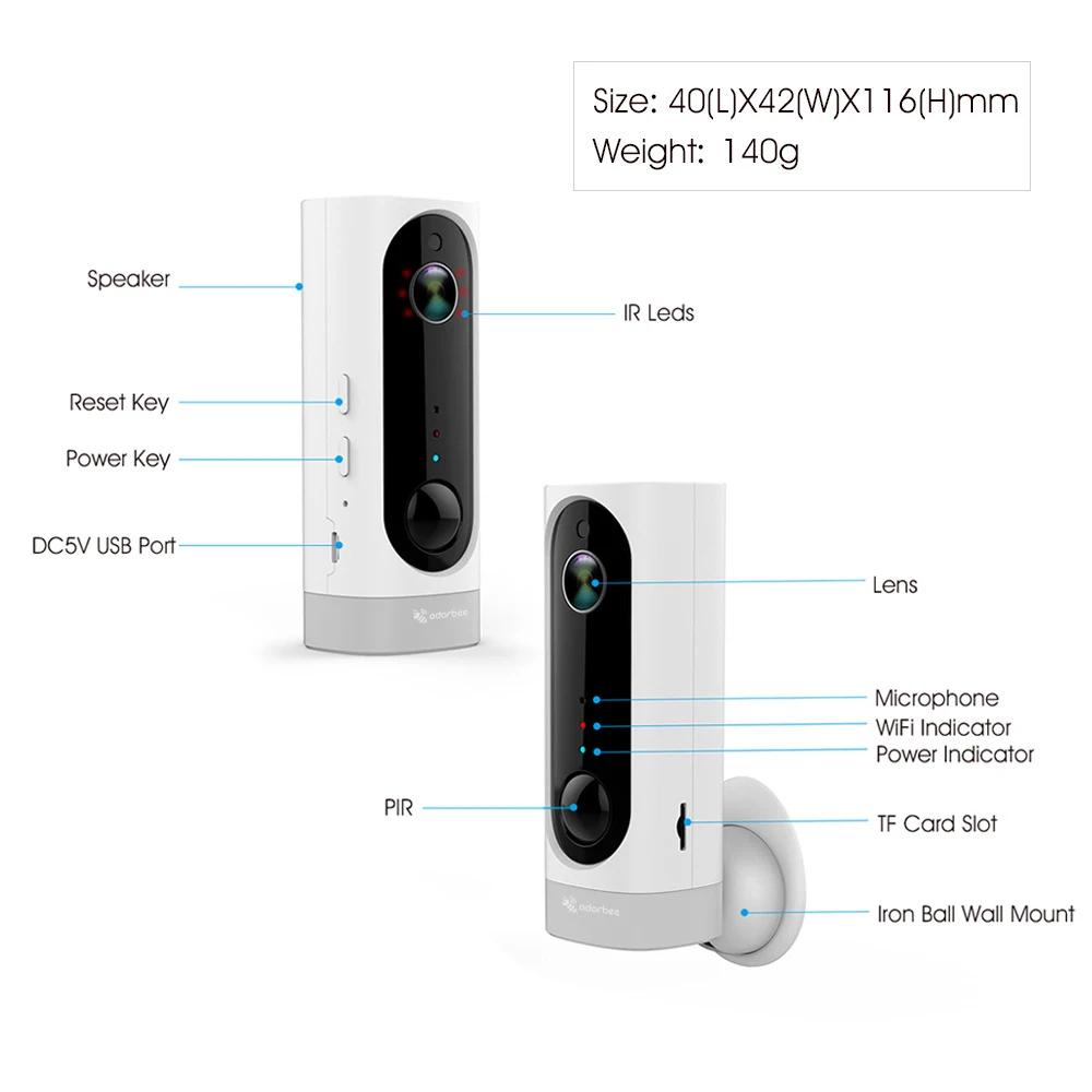 

Support SD Card HD 720P Low Power Battery Mini WIFI Security IP Network Camera Wireless Micro Webcam Camcorder Remote Monitor