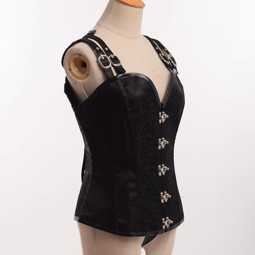 Steampunk Bustier Women Twelve Steel Boned Shapewear Brocade Sexy Cupless Vest Sleeveless Corset Steampunk Bustier Women Twelve Steel Boned Shapewear Brocade Sexy Cupless Vest Sleeveless Corset