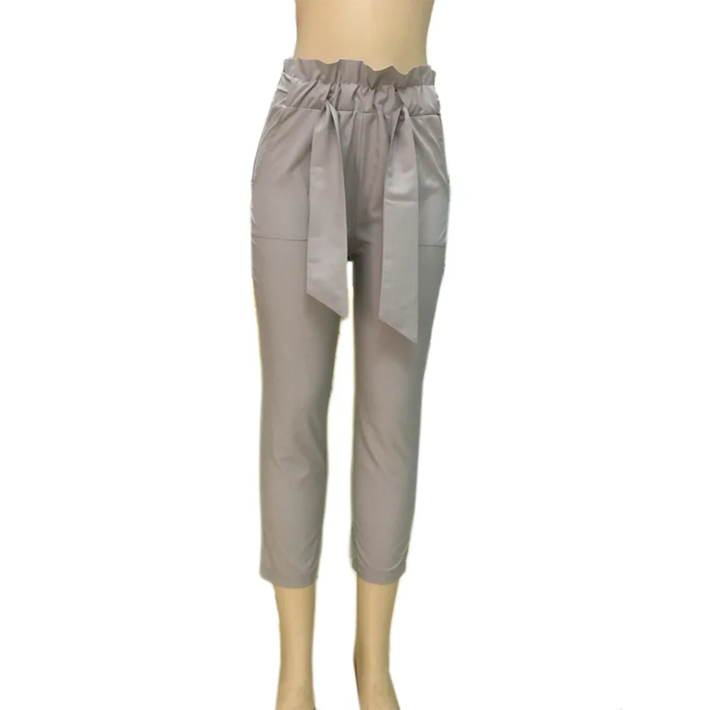 Шифон, высокая талия шаровары женские Летние Стильные повседневные штаны женские новые модные 6 цветов брюки офисные женские