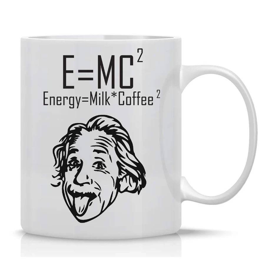 E = MC2 энергетический молочный кофе формула Эйнштейна-11 унций белые керамические кофейные кружки-физика математические подарки-Смешная научная кружка