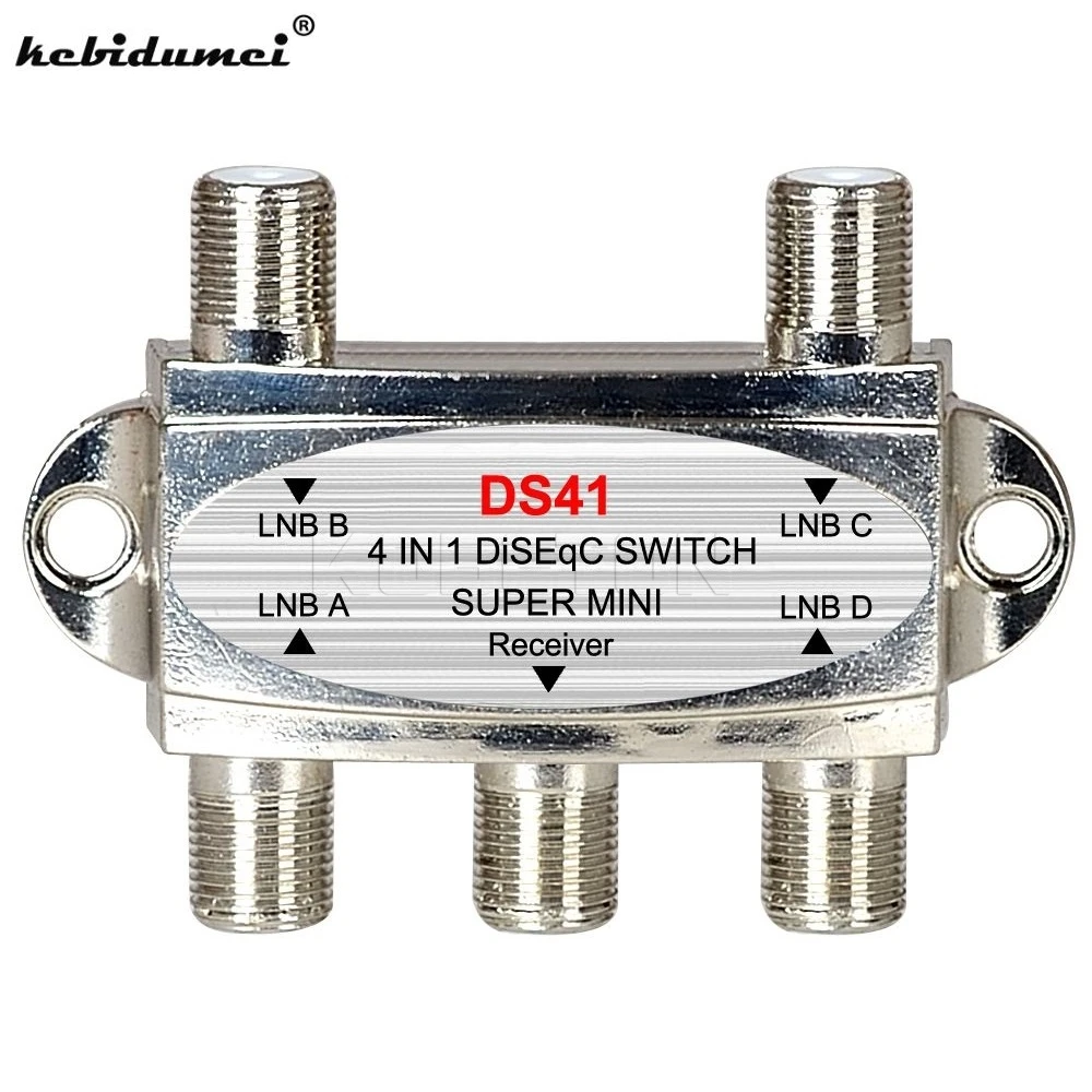 

kebidumei High quality DiSEqC Switch 4x1 DiSEqC Switch satellite antenna flat LNB Switch for TV Receiver