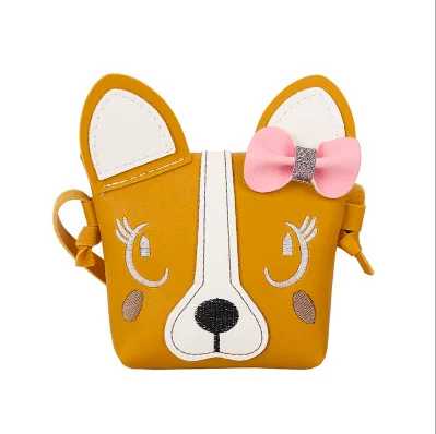 Новая мультяшная детская сумочка для монет с милым бантом и собачкой, мини сумка через плечо для маленьких девочек, милые кошельки, подарок для детей, сумки для принцесс - Цвет: Цвет: желтый