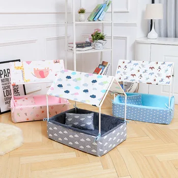 

Washable Home Shape Dog Bed + Tent Dog Kennel Pet Removable Cozy House For Puppy Dogs Cat Small Animals Home Products with gift
