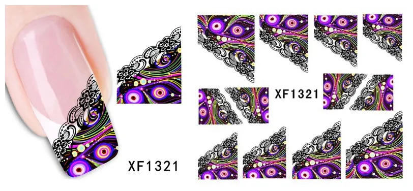 Водостойкие переводные наклейки для ногтей с милым мультяшным дельфином для девушек и женщин, маникюрные инструменты, обертывания для ногтей XF1233 - Цвет: XF1321