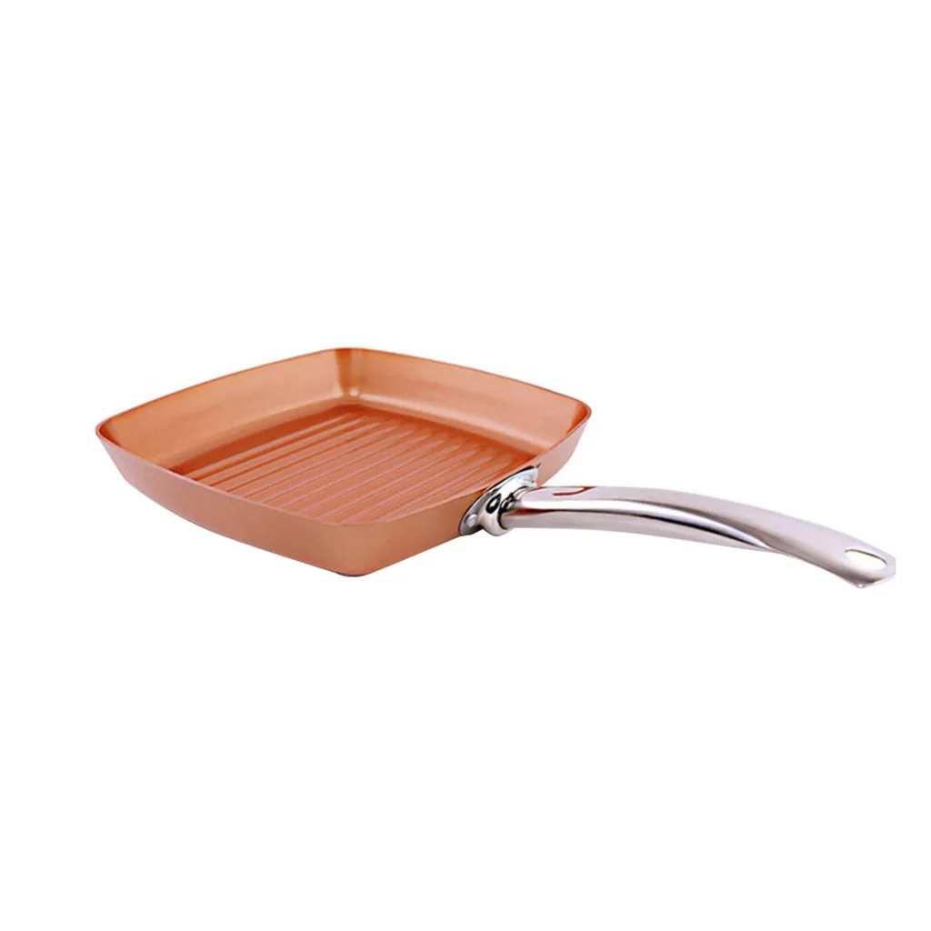 Aluminum Alloy Square Stick Pan Non-stick Non Frying Bronze Handled Bottom Pot Sartenes De Cocina Antiadherentes Frying Pan