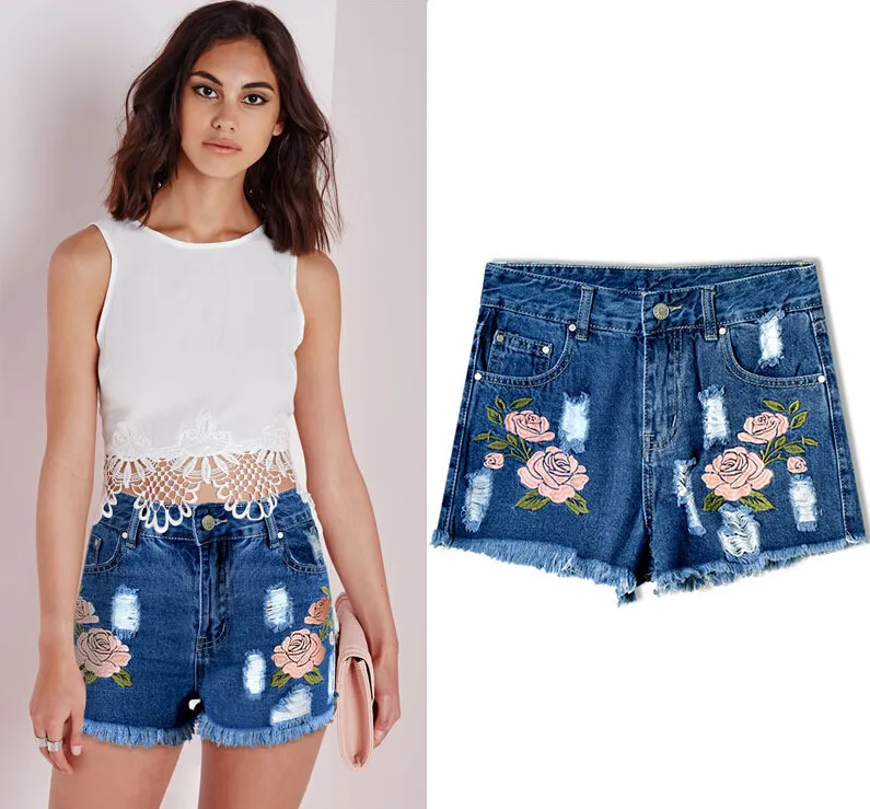 Londinas Ark Store женские джинсы с завышенной талией летние с цветочной вышивкой узкие брюки поцарапанные прямые летние короткие джинсы для мамы