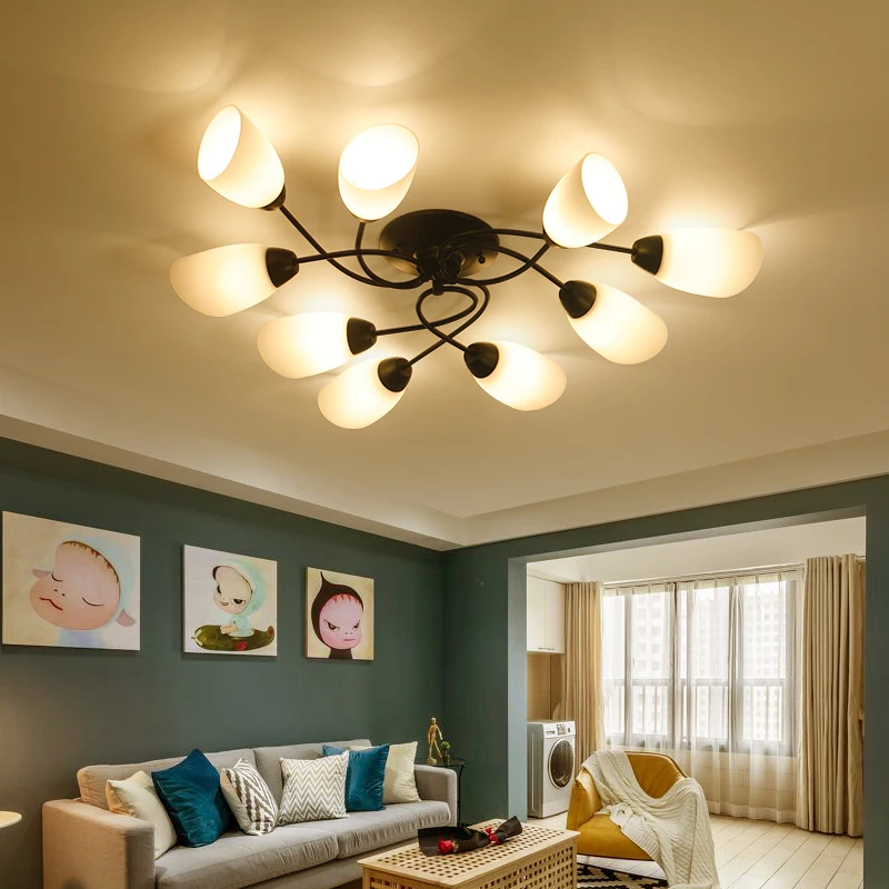 

American iron art ceiling lamp modern living room lamp bedroom room ceiling lighting personality restaurant cafe bar lamps iron