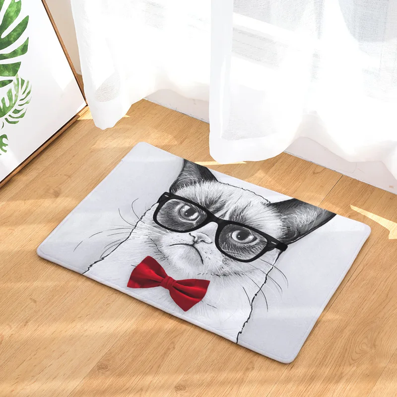 

Creative Cat Bathroom Mat Absorbent Door Mat Digital Printing Mat Bathroom Kitchen Bathroom Decoration Supplies
