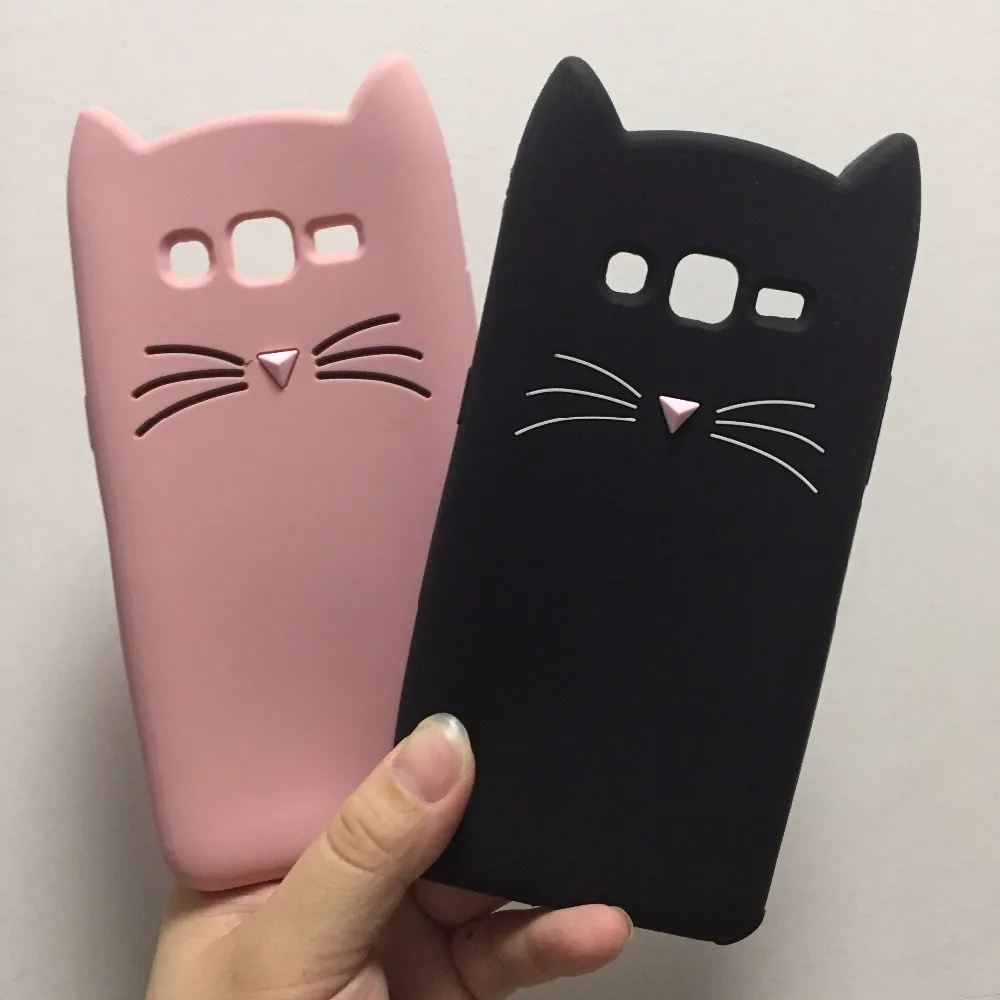 

Cute 3D Glitter Beard Cat Soft Silicon Phone Case For Samsung Galaxy J3 J5 J7 2017 2016 Grand Prime Cartoon Coque Cat Back Cover