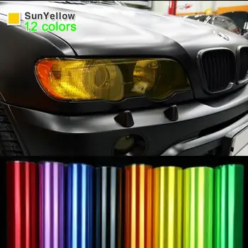 

12 Inch Shiny Auto Car Styling Headlights Taillights Translucent Film Lights Change Color film 12 Color Glossy Matte Stickers