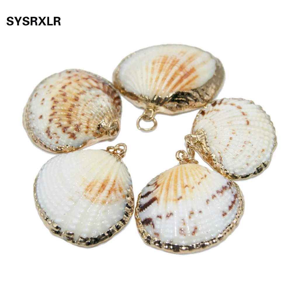 

New Fashion Charm Ocean Winds Chain Conch Shell Natural Scallop Pendant DIY Necklace Earrings For Jewelry Making Women Gift