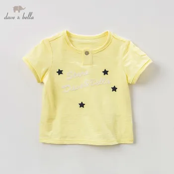 

DBW10629 dave bella summer baby boys fashion short sleeve shirt kids cotton casual print tops children high quality tops