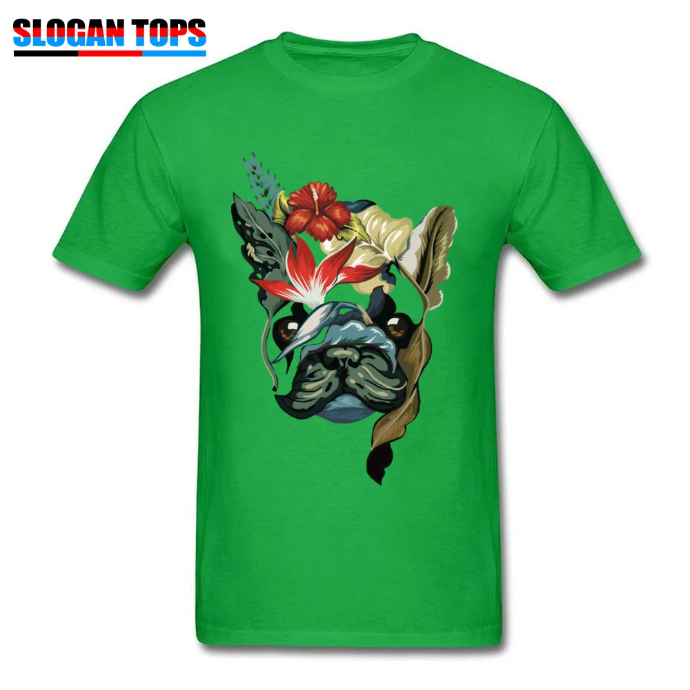 100% Cotton Men Short Sleeve TROPICAL FRENCHIE T-shirts Cool Tops Shirt 2018 Design Crew Neck Tops & Tees Wholesale TROPICAL FRENCHIE green