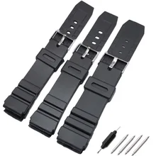 18mm 20mm 22mm Watchband Black Rubber Sport Wrist Men Silicone Military Diving Watch Strap Band For casio g-shock Accessories