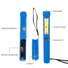 2 Modes Mini COB LED Flashlight Torch Outdoor Stand Handy Light Lamp Portable Work Camp Light Tent Lamp With Magnet Use 4*AAA