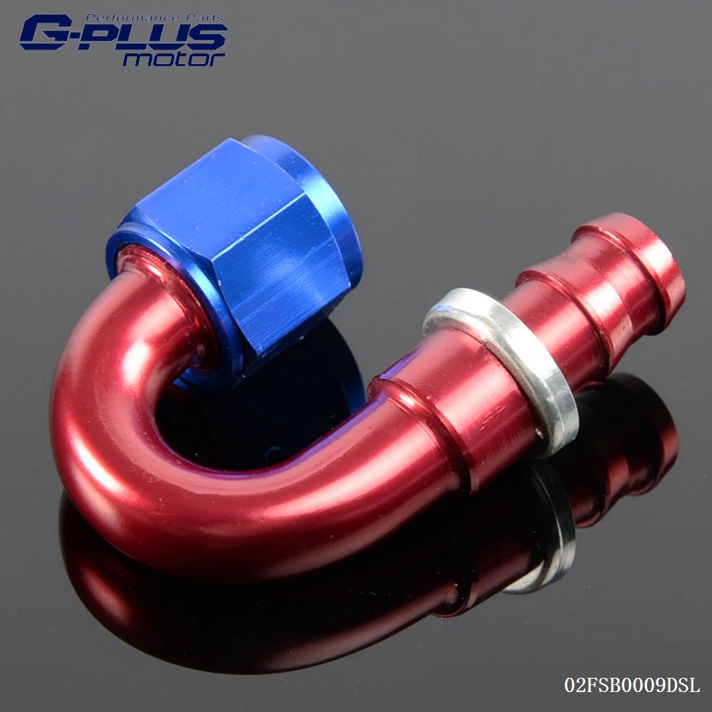 Free Shipping Universal 10 AN 180 Degree Oil Fuel Push On Aluminum Hose
