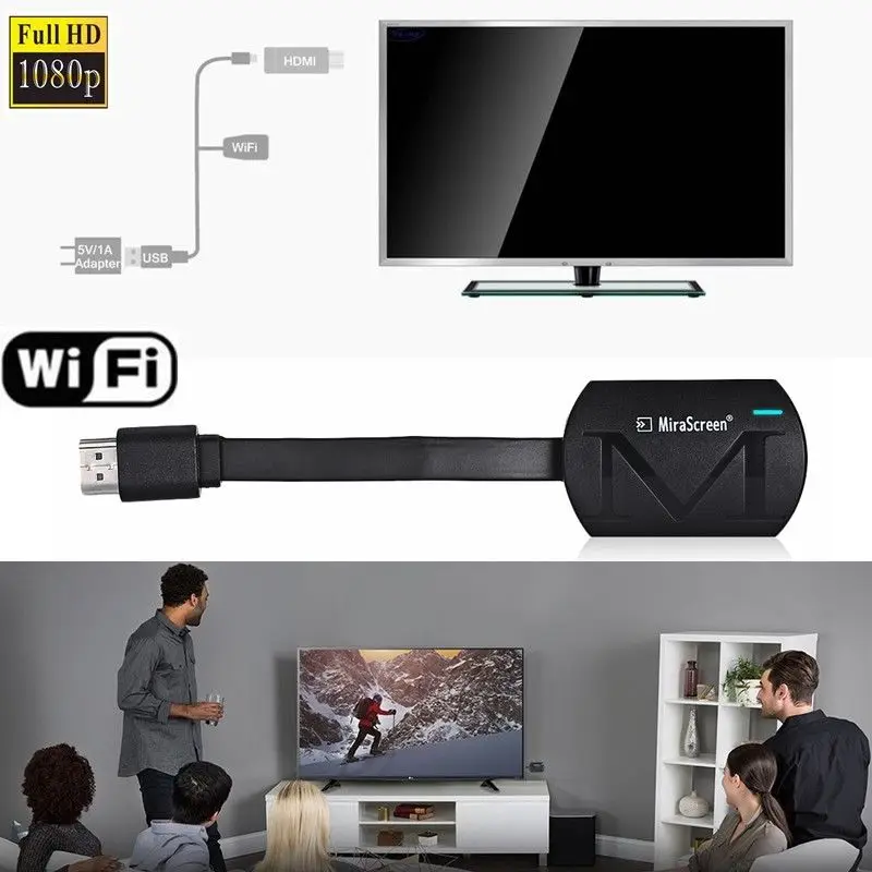 

MiraScreen G4 TV Stick Dongle Anycast Cast HDMI WiFi Display Receiver Miracast Mini PC Android TV