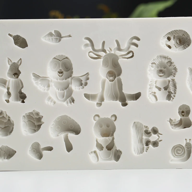 Mujiang Animals Chocolate Fondant Molds Baby Birthday Cake Decorating Tools Cake Silicone Baking Mold Candy Fimo Clay Moulds