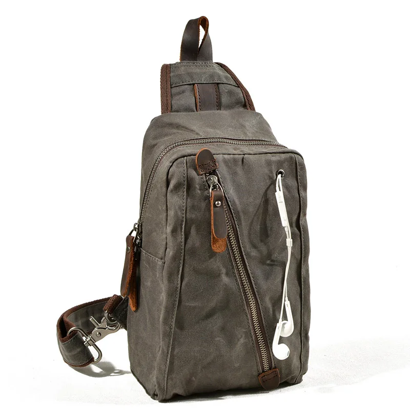 

Korean version of the new fashionable shoulder bag men's Mini canvas breast bag dual-purpose chest bag leisure men's backpack