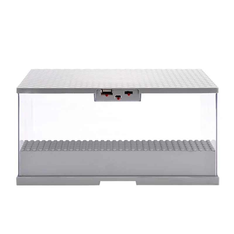 

LED Lights Building Blocks Display Box Transparent Collection Box Dust-proof Cartoon Dolls Toys Box Container Free ShippingJ22