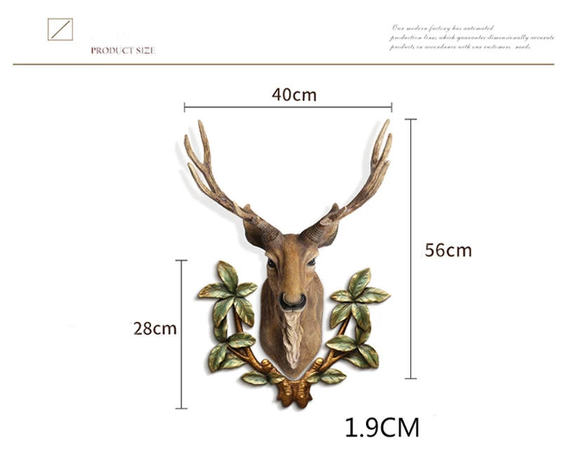 3D Скульптура головы оленя, полимерные фрески, домашняя настенная статуя животного, украшение ручной работы, домашний декор, художественное оформление, ремесло
