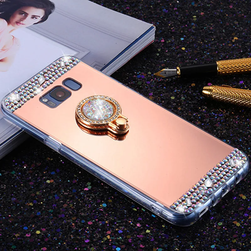 Алмазный блестящий чехол с зеркалом для Huawei P20 Mate 10 Honor 8 5C 6X 9 7 Lite V8 V9 P10 P9 P8 Plus