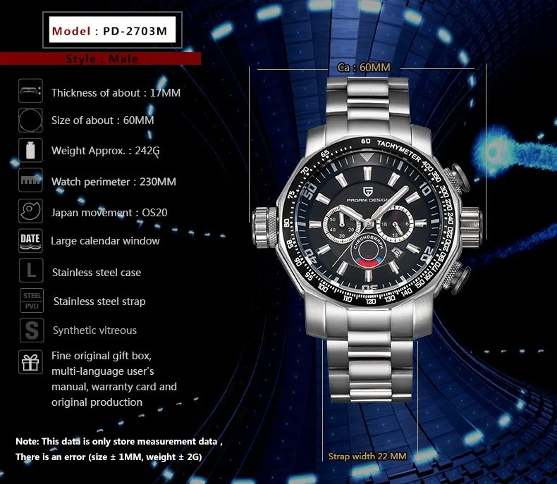 Pagani Дизайн люксовый бренд 30 м водонепроницаемые военные часы мужские многофункциональные спортивные кварцевые часы Reloj Hombre Relogio Masculino