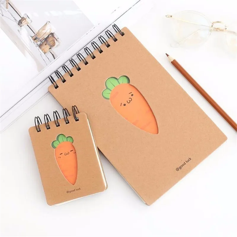 

Cute Cartoon Carrot Notebook Travel Journal Diary Kawaii Notepad Daily Weekly Planner Note Book Stationery School Supplies Gift