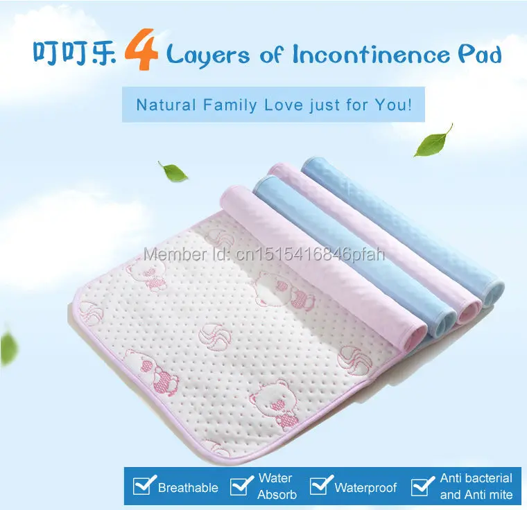 50*70cm 5pcs Baby changing pads water proof baby Diapers 4 Layer