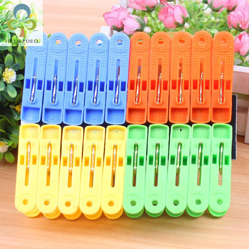 Lovely New 20Pcs/Lot Laundry Clothes Pins Color Hanging Pegs Clips