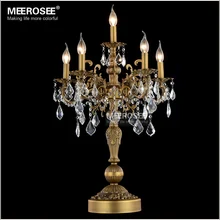 Роскошный Бронзовый цвет хрустальный Настольный Светильник настольный свет свадебный канделябр