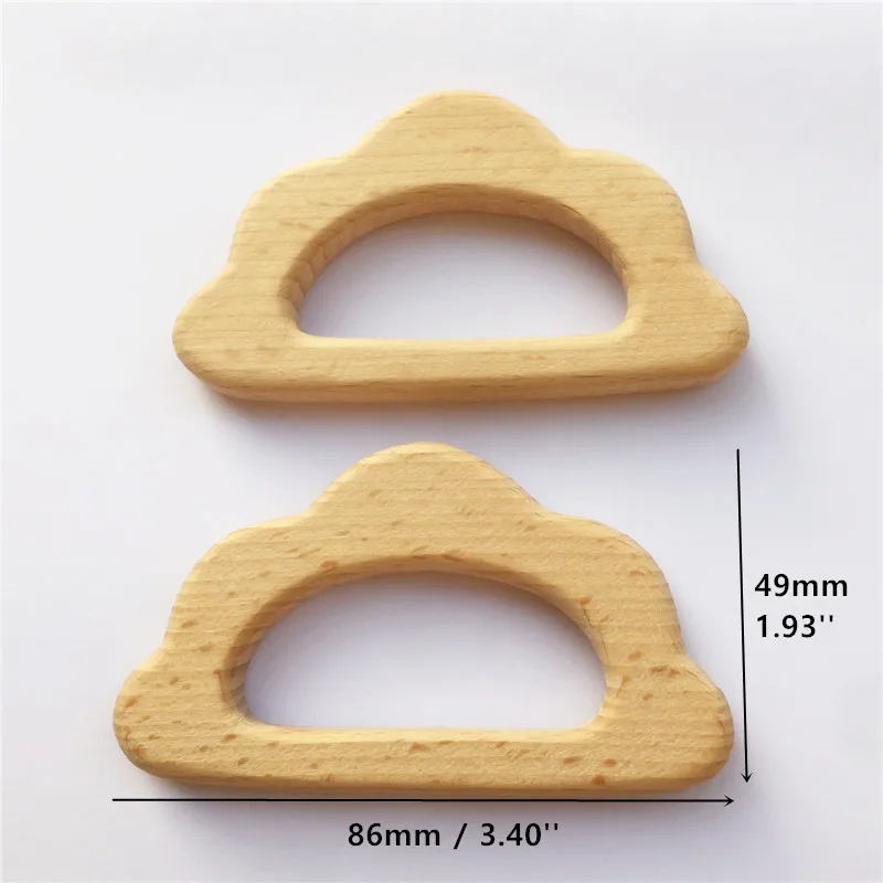 Chenkai 50 шт. деревянный Прорезыватель для зубов DIY органический экологически чистый натуральный Дерево Детские Прорезыватели для зубов пустышка захватывающая игрушка Монтессори аксессуары - Цвет: Cloud