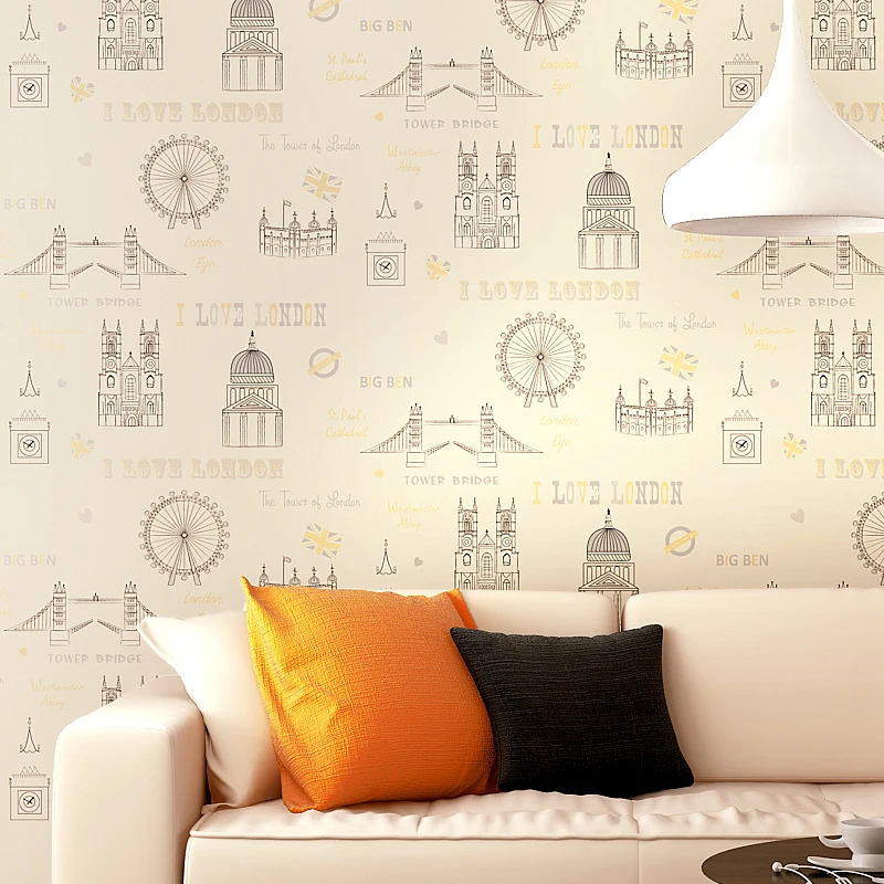 Cartoon Schloss London Wand Papier Kinder Jungen Schlafzimmer Wallpapel De Parede Infantil Tapeten Fur Kinderzimmer Wall Paper London Wall Paperde Parede Aliexpress