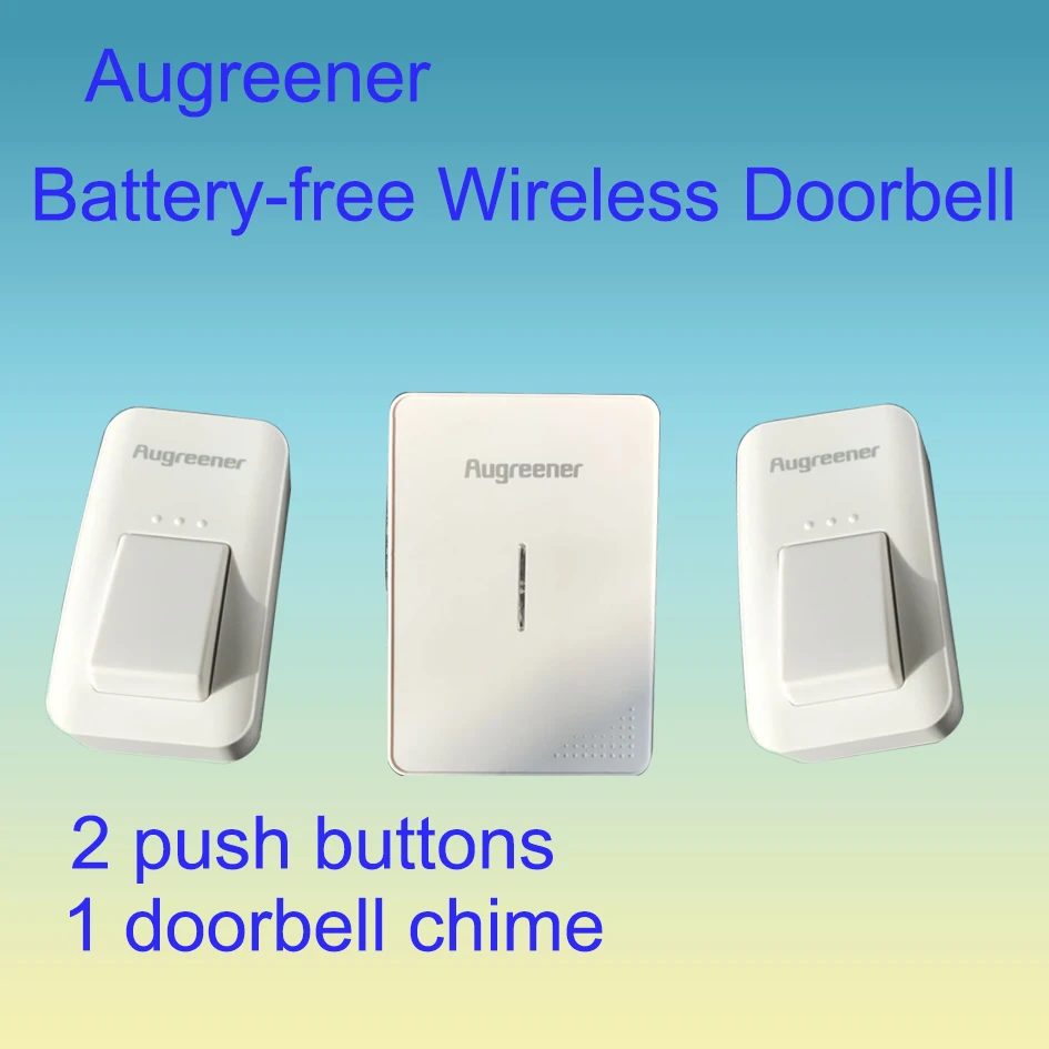 2 Push Button 1 Door Bell Remote Control Wireless Doorbell for home