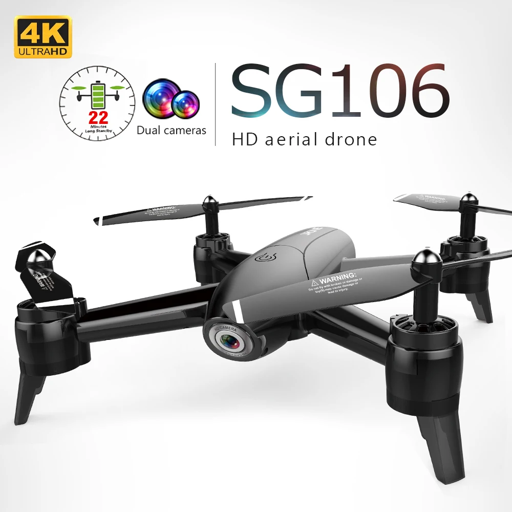 SG106 WiFi FPV RC Drone 4K камера оптического потока 1080P HD Двойная аэрофотосъемки Quadcopter
