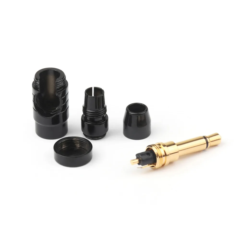 Artudatech 4PCS 3 5mm 2 Pole TS 90 Mono Plug Male Audio Adapter Connector Headphone Silver Black