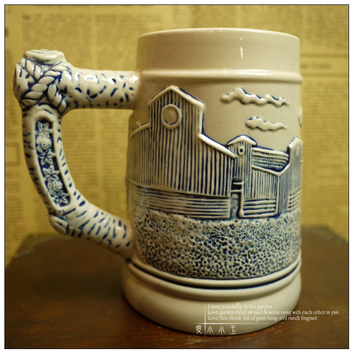 Classic Design Ceramic German Beer Mug Brewery Hand Painted Mugs