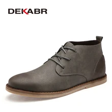 DEKABR/Брендовые мужские ботильоны; Новинка года; зимние ботинки из искусственной кожи на шнуровке; модная повседневная мужская обувь; дышащие осенние ботинки ручной работы